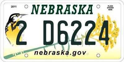 NE license plate 2D6224