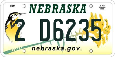 NE license plate 2D6235