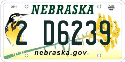 NE license plate 2D6239