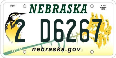 NE license plate 2D6267