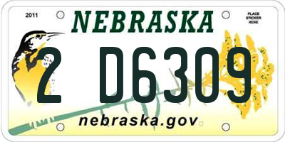 NE license plate 2D6309
