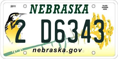 NE license plate 2D6343