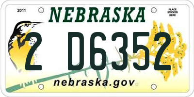 NE license plate 2D6352