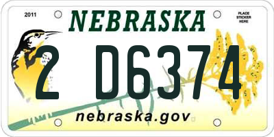 NE license plate 2D6374