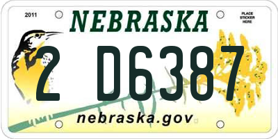 NE license plate 2D6387