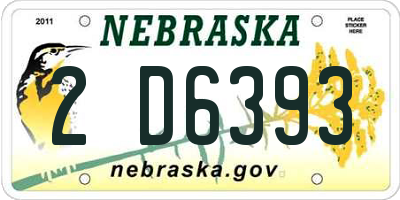 NE license plate 2D6393