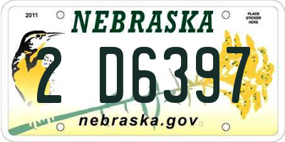 NE license plate 2D6397