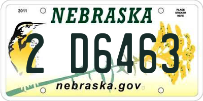 NE license plate 2D6463