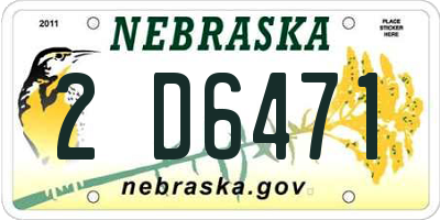 NE license plate 2D6471