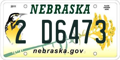 NE license plate 2D6473