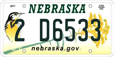 NE license plate 2D6533