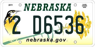 NE license plate 2D6536