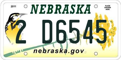 NE license plate 2D6545
