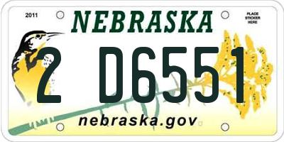 NE license plate 2D6551