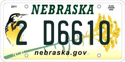 NE license plate 2D6610