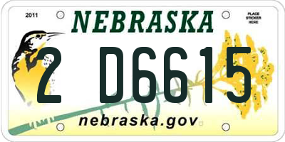 NE license plate 2D6615