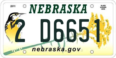NE license plate 2D6651