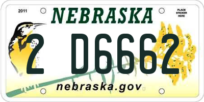 NE license plate 2D6662