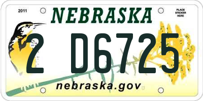 NE license plate 2D6725