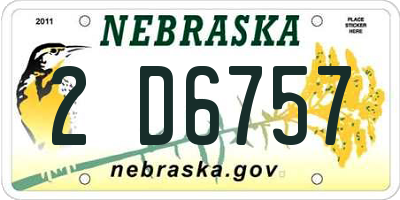NE license plate 2D6757
