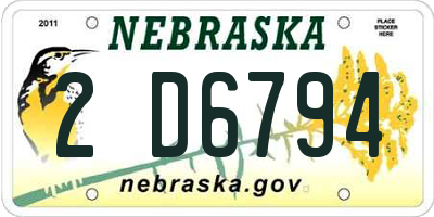 NE license plate 2D6794