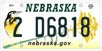 NE license plate 2D6818