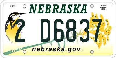 NE license plate 2D6837