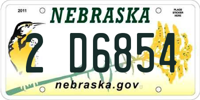 NE license plate 2D6854