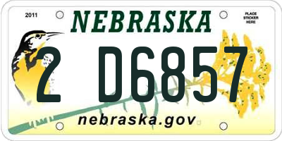 NE license plate 2D6857