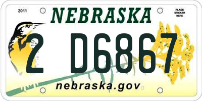 NE license plate 2D6867