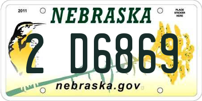 NE license plate 2D6869