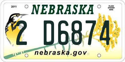NE license plate 2D6874