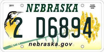 NE license plate 2D6894
