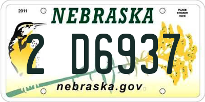 NE license plate 2D6937