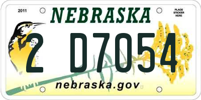 NE license plate 2D7054