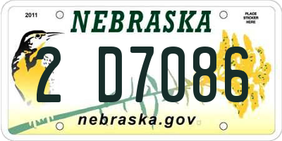 NE license plate 2D7086