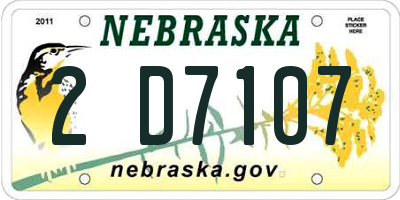 NE license plate 2D7107