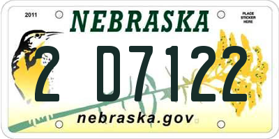NE license plate 2D7122