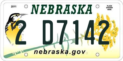 NE license plate 2D7142