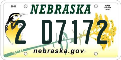 NE license plate 2D7172