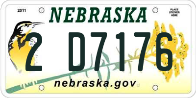 NE license plate 2D7176