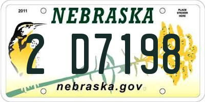 NE license plate 2D7198