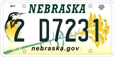 NE license plate 2D7231
