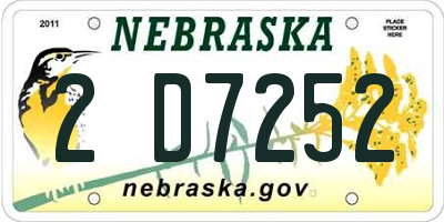 NE license plate 2D7252