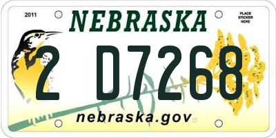 NE license plate 2D7268