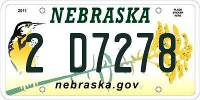 NE license plate 2D7278