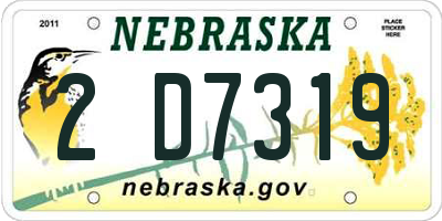 NE license plate 2D7319