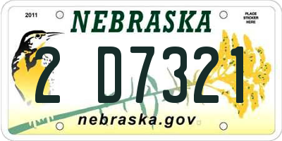NE license plate 2D7321