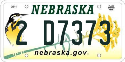 NE license plate 2D7373