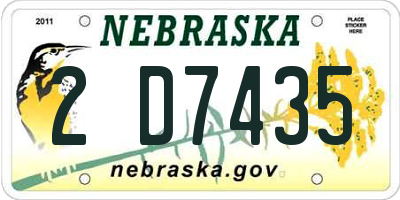 NE license plate 2D7435